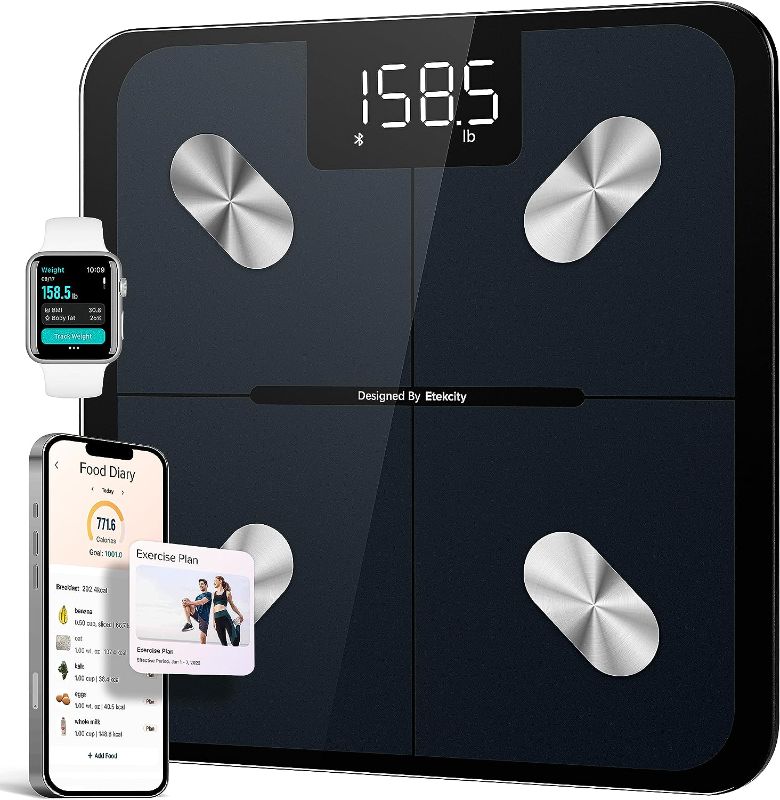 Photo 1 of ***USED***Etekcity Smart Scales Digital Weight and Body Fat, Bathroom Scales Accurate for People's Bmi Muscle, Bluetooth Electronic Body Composition Monitor Syncs with App, 400lb