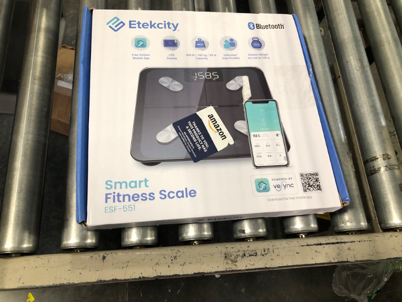Photo 3 of ***USED***Etekcity Smart Scales Digital Weight and Body Fat, Bathroom Scales Accurate for People's Bmi Muscle, Bluetooth Electronic Body Composition Monitor Syncs with App, 400lb