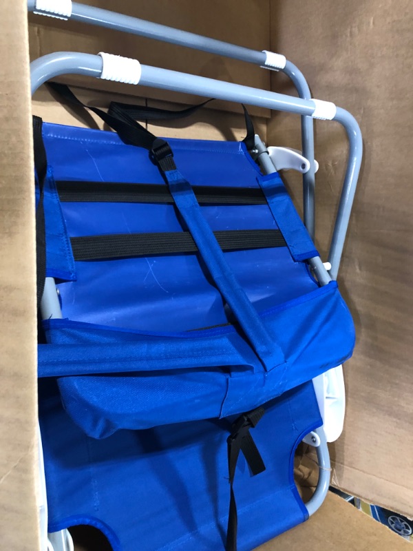 Photo 1 of Backpack Beach Chair Folding Portable Chair Blue Solid Construction Camping New