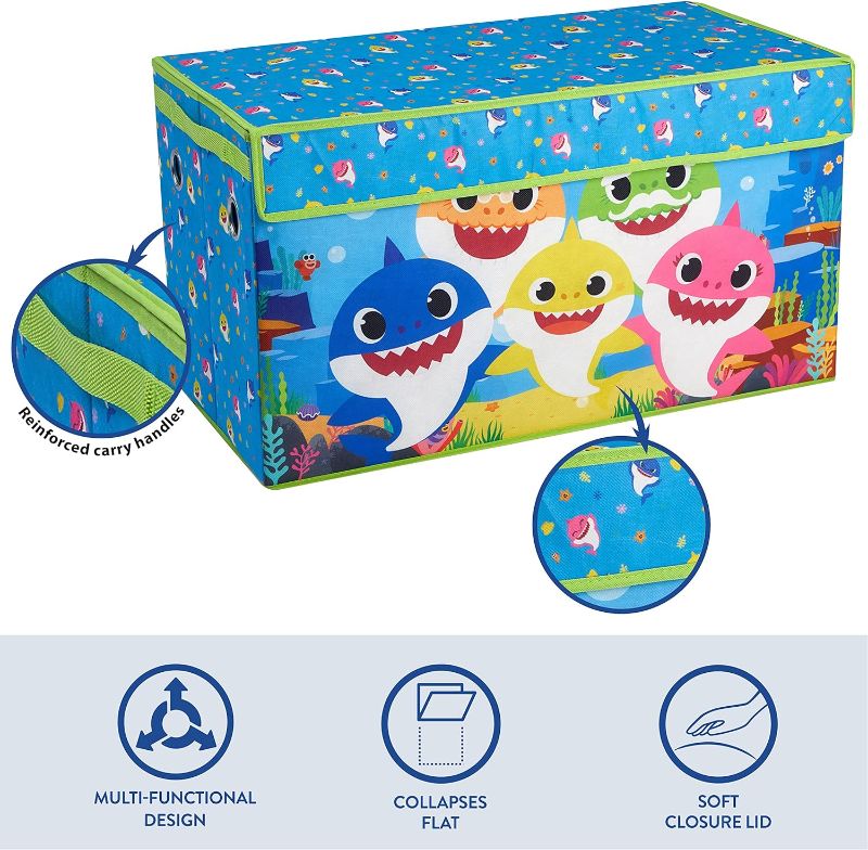 Photo 1 of Idea Nuova Baby Shark Collapsible Children’s Toy Storage Trunk, Durable with Lid