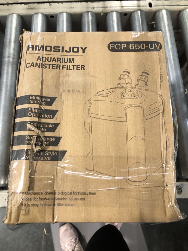 Photo 1 of AMOSIJOY 172GPH Canister Filter, Ultra-Quiet External Aquarium Filter with Free Media for Large Fish Tanks and Aquariums (172GPH)