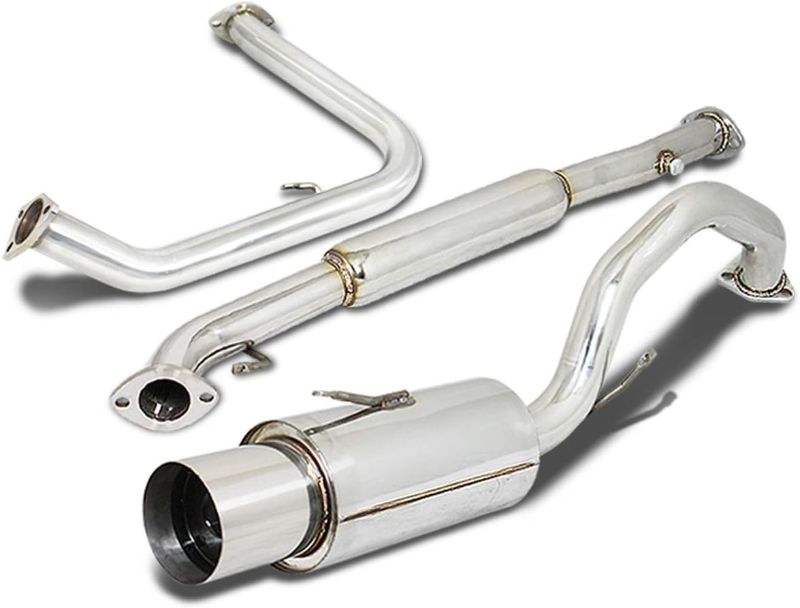 Photo 1 of 4 Inches Round Muffler Tip Catback Exhaust System Compatible with Mitsubishi Eclipse 2.4L l4 00-05