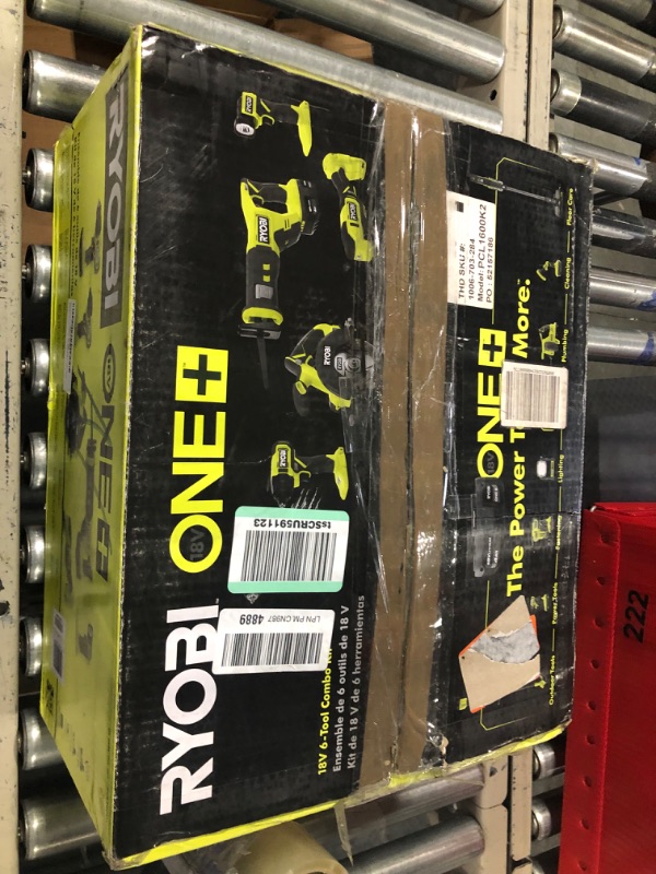 Photo 2 of ***ONE TOOL DOESNT FUNCTION - ONLY ONE BATTERY***  RYOBI ONE+ PCL1600K2 18V Cordless 6-Tool Combo Kit with 1.5 Ah Battery, 4.0 Ah Battery, and Charger