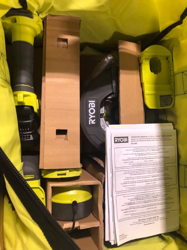 Photo 3 of ***ONE TOOL DOESNT FUNCTION - ONLY ONE BATTERY***  RYOBI ONE+ PCL1600K2 18V Cordless 6-Tool Combo Kit with 1.5 Ah Battery, 4.0 Ah Battery, and Charger