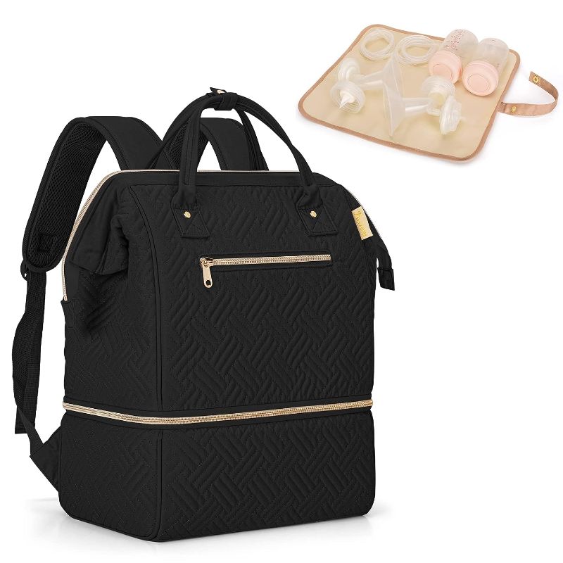 Photo 1 of Fasrom Breast Pump Bag Backpack with Cooler Compatible with Spectra S1, S2 and Medela Pumps, Wearable Pumping Bag with Waterproof Mat for Working Moms, Black (Patent Design)