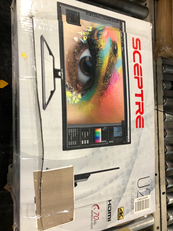 Photo 2 of Sceptre IPS 27 4K UHD LED Monitor up to 75Hz DIsplayPort HDMI DVI Build-in Speakers, Frameless Machine Black 2020 (U279W-4000R)