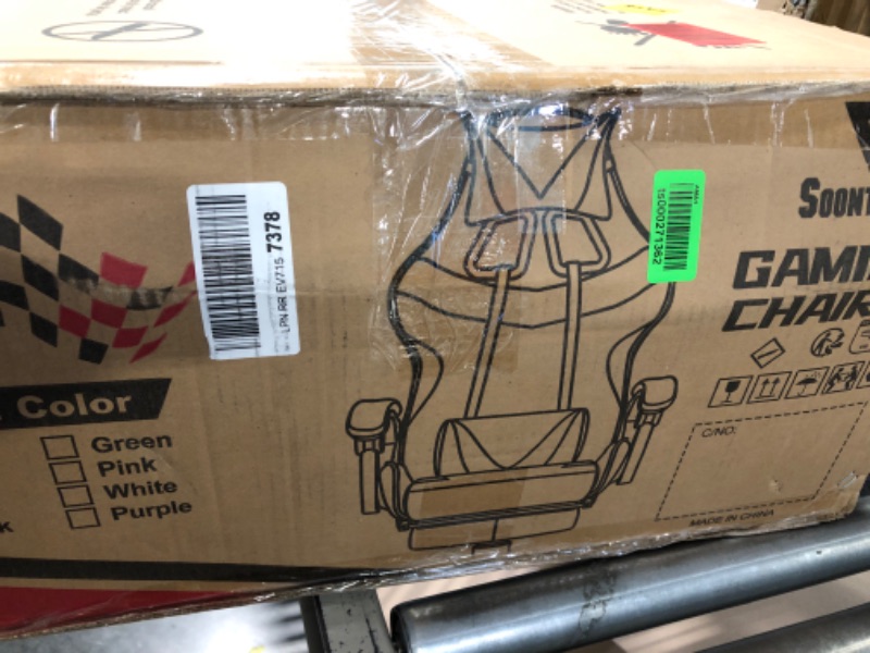 Photo 1 of Soontrans Grey Gaming Computer Chair,Game Chair,Ergonomic Gamer Chair,Racing Video Game Chair for Adults Teens with High-Back,Adjustable Headrest and Lumbar Support(Galaxy Grey)