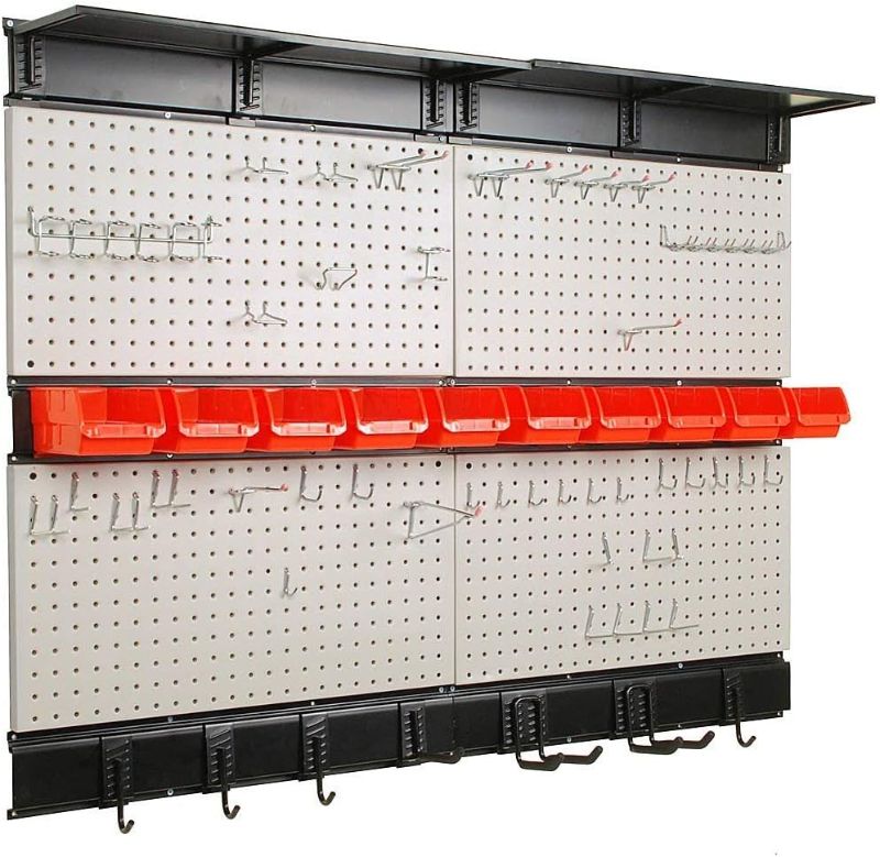 Photo 1 of B071W3RP78Ultrawall Pegboard Wall Organizer, 48X 36 inch for Garage Storage with Hooks, Storage Bins, Tool Panel Organizer
