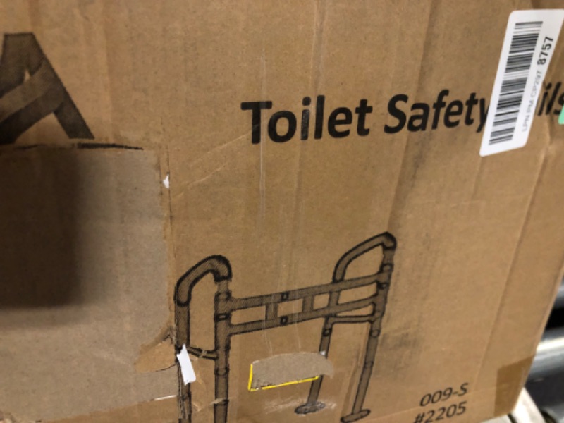 Photo 1 of Agrish Folding Toilet Safety Rails - Adjustable Toilet Frame Fit Any Toilet, Stand Alone Medical Handrails for Seniors Handicap Pregnant(Silver Grey)
