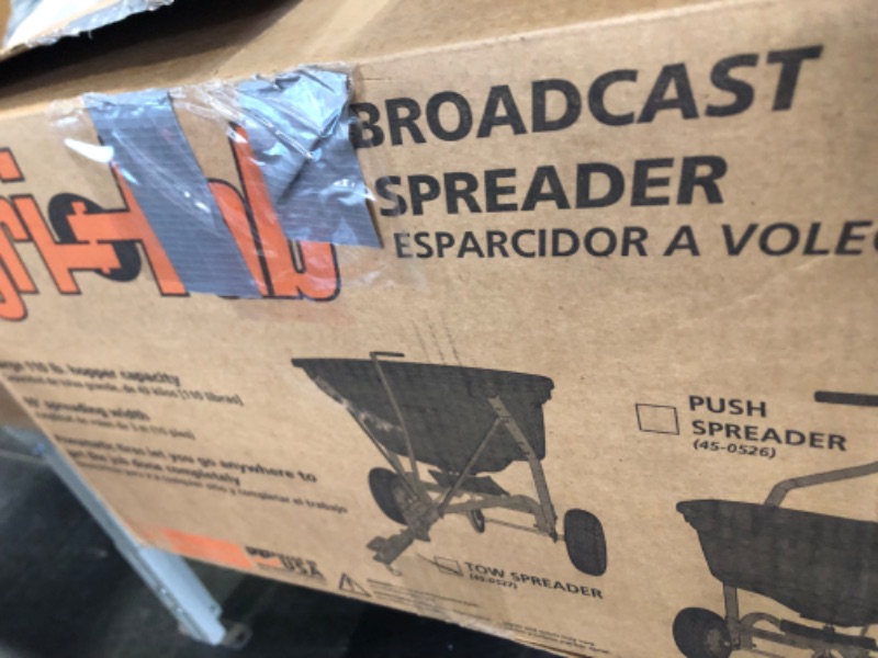 Photo 1 of Agri-Fab Broadcast Spreader Tow Style, 110 lb Capacity, Black