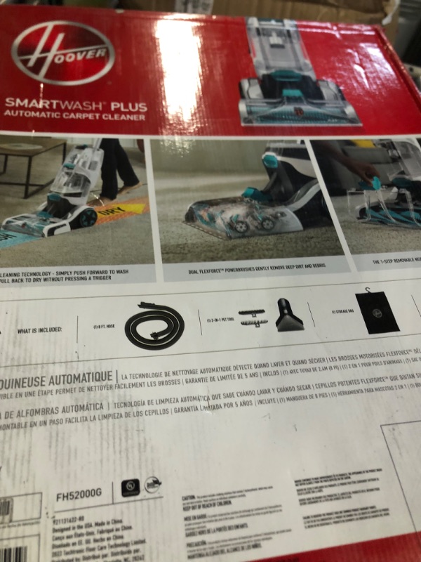 Photo 2 of Hoover Smartwash Automatic Carpet Cleaner, FH52000G, Turquoise