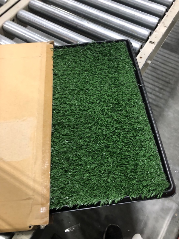 Photo 3 of Artificial Grass Puppy Pee Pad for Dogs and Small Pets - 20x25 Reusable 3-Layer Training Potty Pad with Tray - Dog Housebreaking Supplies by PETMAKER