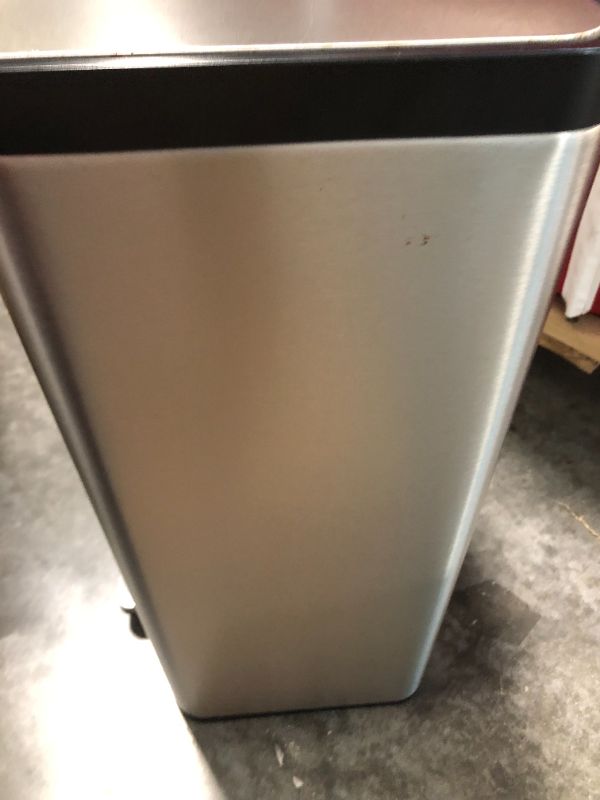 Photo 7 of ****HAS SEVERAL DENTS (See Photos)******Kohler 13 Gallon Hands-Free Kitchen Step, Trash Can with Foot Pedal, Quiet-Close Lid, Stainless Steel Stainless Steel Step Can