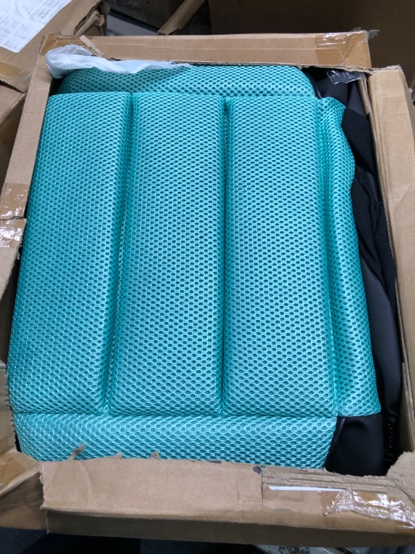 Photo 3 of CAR PASS Leather 3D Foam Back Support Car Seat Covers Full Set Air Mesh Automotive Seat Covers, All Season Car Seat Cover Fit Automotive,SUV,Sedan,Van, Airbag Compatible Elegance (Black and Mint/Teal)