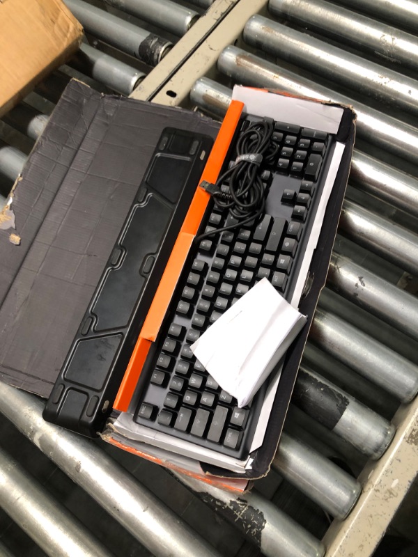Photo 1 of SteelSeries USB Apex 5 Hybrid Mechanical Gaming Keyboard – Per-Key RGB Illumination – Aircraft Grade Aluminum Alloy Frame – OLED Smart Display (Hybrid Blue Switch) Apex 5 Hybrid Blue – Tactile & Clicky Keyboard