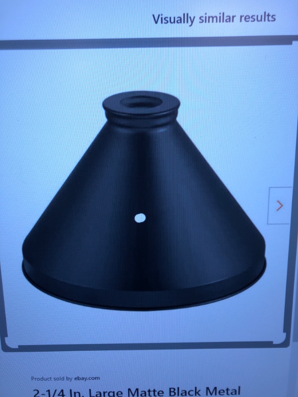 Photo 1 of 2-1/4 In. Large Matte Black Metal Cone Pendant Light Shade