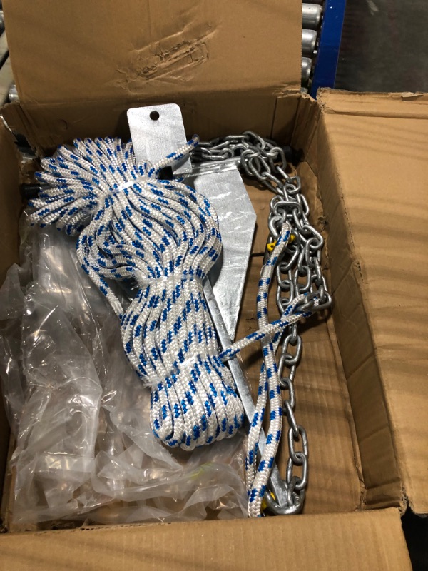 Photo 3 of Young Marine Portable Galvanized Fluke Style Anchor Kit Includes Galvanized Fluke Anchor, Rope, Shackles, Chain 8LB 10LB 8 LB