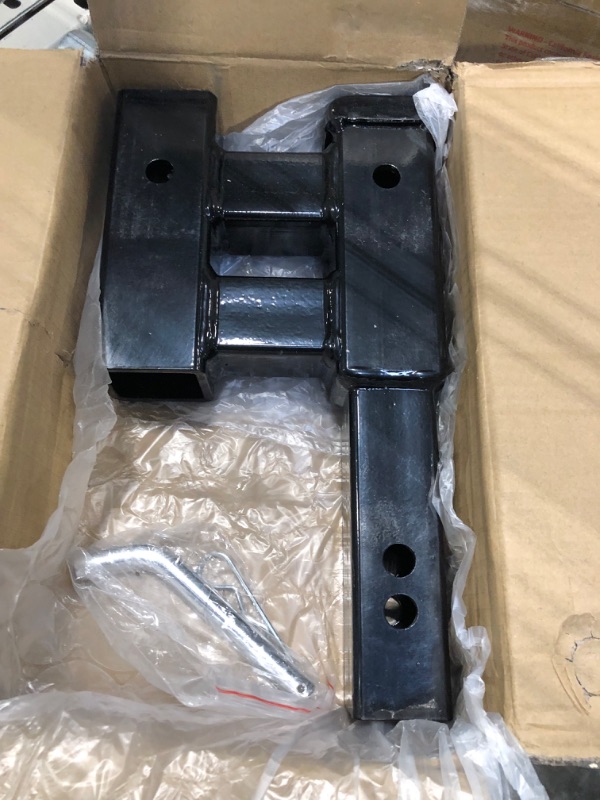 Photo 1 of LOCAME Dual Extender Receiver Hitch, 10 Inch Extension, with 5-1/2 Inch Rise/Drop, Dual Trailer Hitch Extension, 4,000 lbs Towing Capacity, Fits 2 Inch Trailer Hitch? LC0056