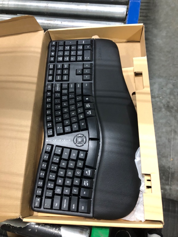 Photo 3 of MEETION Ergonomic Wireless Keyboard and Mouse, Ergo Keyboard with Vertical Mouse, Split Keyboard with Cushioned Wrist, Palm Rest, Natural Typing, Rechargeable, Full Size, Windows/Mac/Computer/Laptop
--- No Mouse --- 