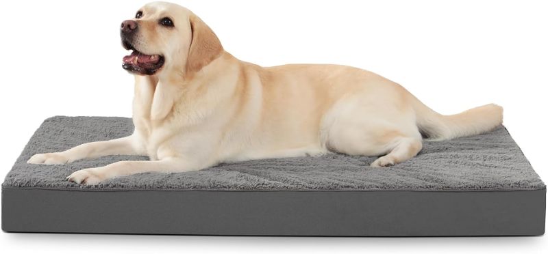 Photo 1 of  Extra Large Dog Bed with Removable Washable Cover, XL Orthopedic 42 inch Dog Crate Bed Large Breed, Waterproof Pet Bed, Big XLarge Dog Beds Large Sized Dog Mattress, Dark Gray