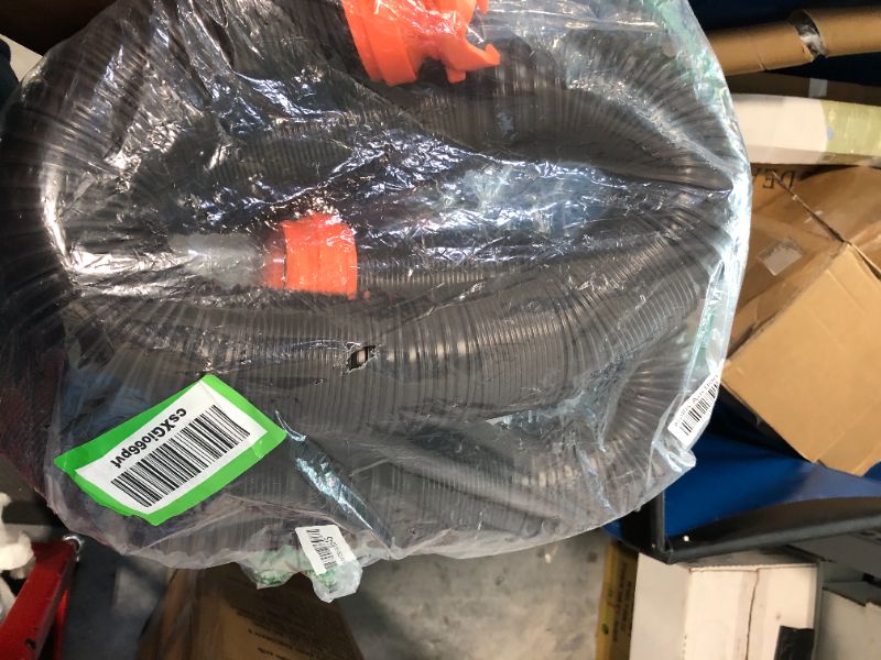 Photo 1 of Camco RhinoFLEX RV Sewer Hose Kit with Swivel Transparent Elbow and 4-in-1 Dump Station Fitting, Brown, 15 Feet (39770) 15ft Sewer Hose Kit Frustration-Free Packaging
