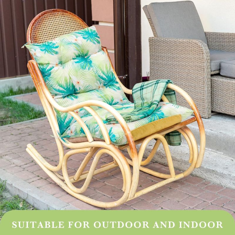 Photo 1 of *CUSHION ONLY* Hoteam Outdoor High Back Chair Cushion Waterproof Rocking Chair Cushion Indoor Outdoor Seat Back Chair Cushions Thickened Patio Chair Pad for Indoor and Outdoor