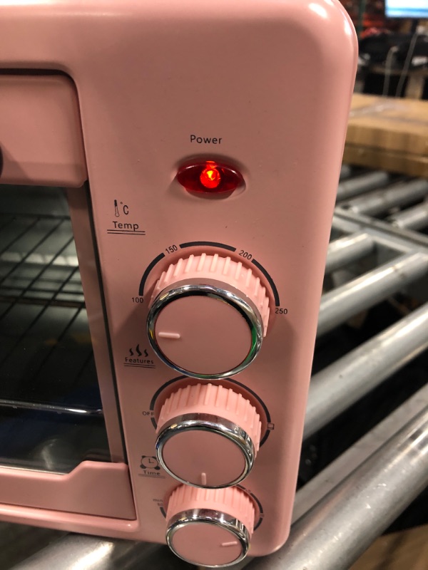 Photo 3 of 30L Elecric Oven,with Temperature Setting 70-230? 120 Minutes Timing 1500W 3 Baking Functions Convection Countertop Toaster Oven (Pink) (Pink) Aesthetic and Practical