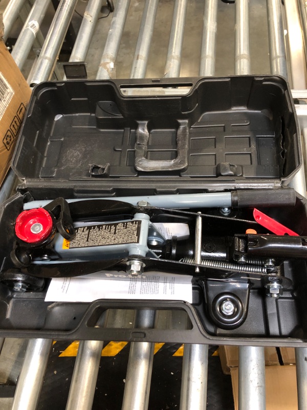 Photo 2 of Pro-LifT F-2315PE Grey Hydraulic Trolley Jack Car Lift with Blow Molded Case-3000 LBS Capacity, 12 Inch Black