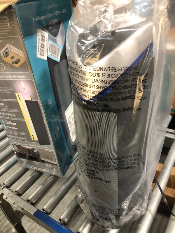 Photo 3 of Germ Guardian Air Purifier with HEPA 13 Filter, Removes 99.97% of Pollutants, Covers Large Room up to 743 Sq. Foot Room in 1 Hr, UV-C Light Helps Reduce Germs, Zero Ozone Verified, 22", Black, AC4825E 1 Pack Black