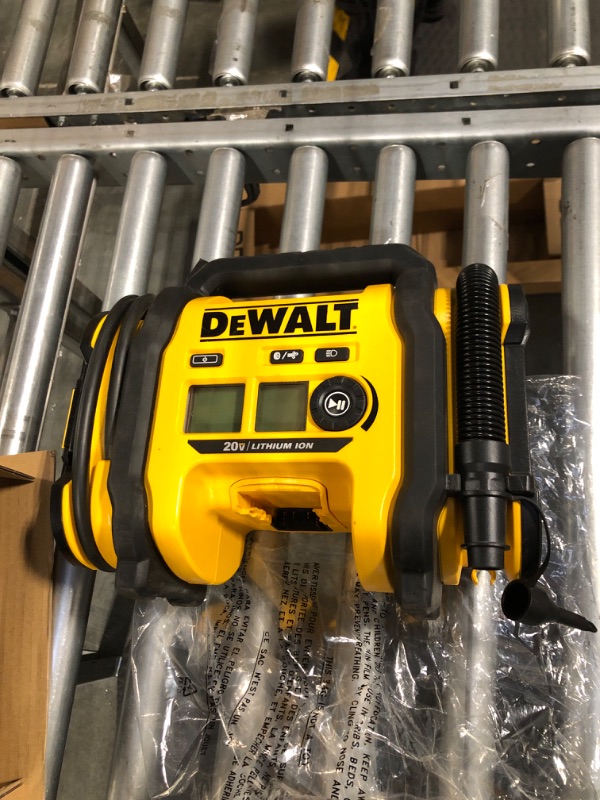 Photo 3 of DEWALT 20V MAX* Cordless Tire Inflator, Tool Only (DCC020IB) Inflator Tool Only