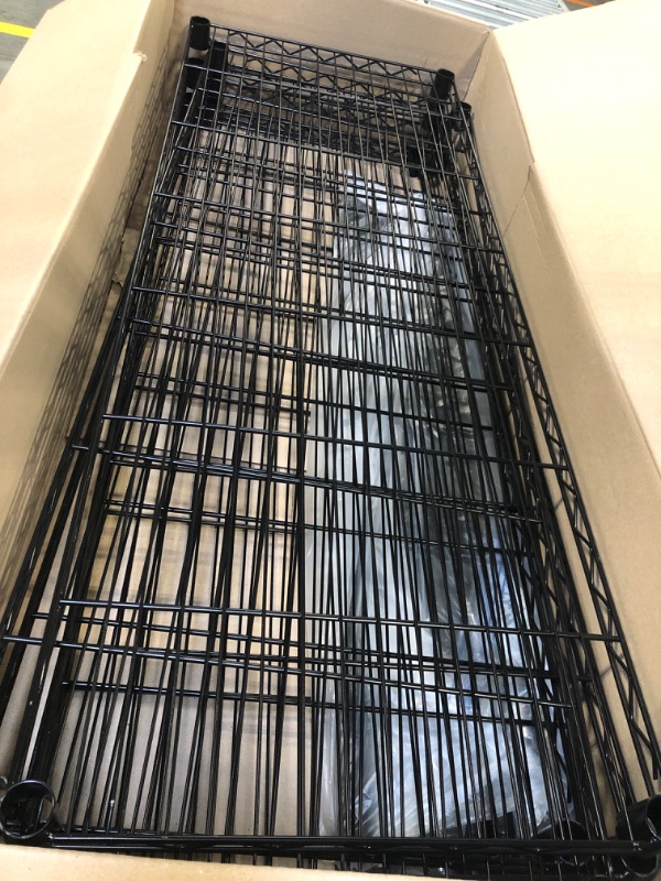 Photo 1 of 6-Shelf Adjustable Heavy Duty Storage Shelving Unit, Metal Organizer Wire Rack for Laundry Bathroom Kitchen Pantry Closet No Wheels, Black No Wheels 6-Shelf