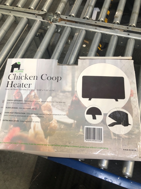 Photo 2 of EconoHome Safe Chicken Coop Heater, Safer Than Brooder Lamps, Gently Warm, 150 Watts, ETL Compliant for Safety - Also for Pets and Under Desk Black