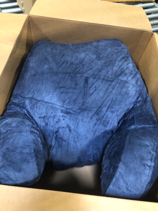 Photo 1 of ALEGTER Reading Pillow Backrest Lounge Cushion with Arms and Pockets Back Support for Sitting Up in Bed Perfect for Back Support While Relaxing, Gaming, Reading, Watching TV,Navy Blue Navy Blue Medium