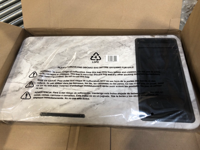 Photo 1 of LapGear Elevation Pro Lap Desk with Gel Wrist Rest, Device Ledge, Mouse Pad, Booster Cushion and Phone Holder - White Marble - Fits up to 17.3 Inch Laptops - Style No. 88101 Elevation Pro White Marble
