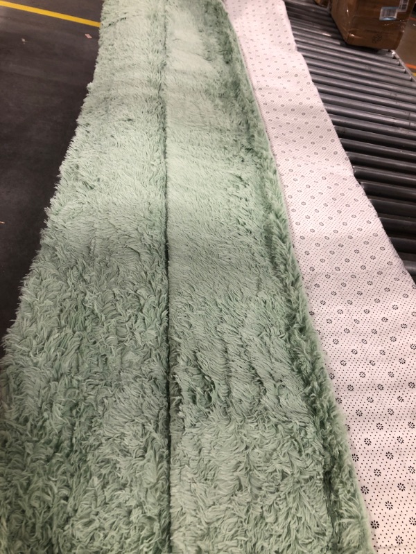 Photo 3 of Fluffy Shaggy Area Rugs for Girls Bedroom,5x8 Feet Soft Green Kids Room Rugs, Non-Slip Carpet for Boys Bedroom, Large Bedside Rug, Nursery Dorm Home Decor Rug 5x8 Feet, Green 5 ft x 8 ft Green