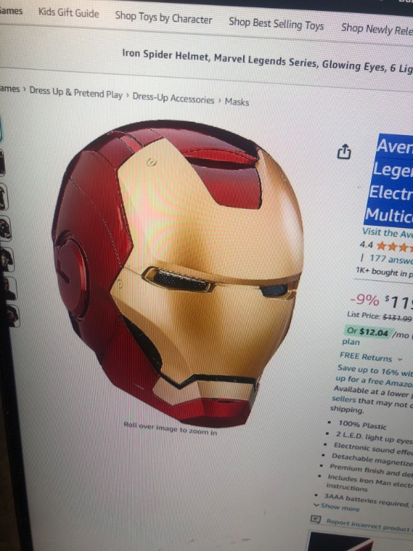 Photo 1 of Avengers Marvel Legends Iron Man Electronic Helmet - Multicolor