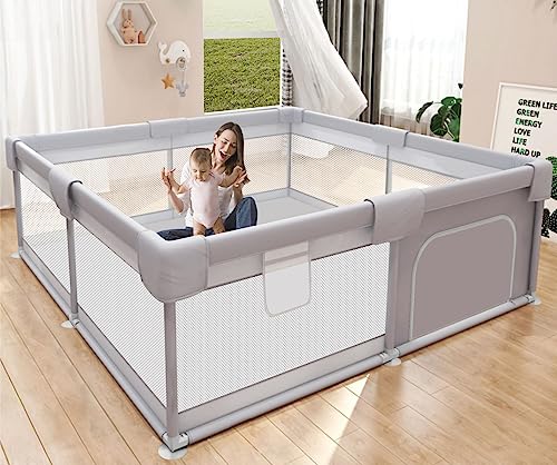Photo 1 of Baby Playpen with Mat, Large Baby Play Yard for Toddler, BPA-Free, Non-Toxic, Safe No Gaps Playards for Babies, Indoor & Outdoor Extra Large Kids Activity Center 79"x59"x26.5" with 0.4" Playmat
Brand: TOHIFER