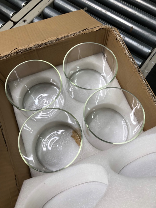 Photo 3 of 4 Pcs Glass Cylinder Vase Bulk Tall Floating Candle Holders Centerpieces Vases Clear Flower Vase for Table Centerpieces Home Wedding Party Event Office Decorations (6 x 6 Inch)