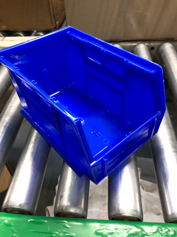 Photo 3 of AKRO-MILS Hang & Stack Storage Bin, Blue, Plastic, 9 1/4 in L x 6 in 12 pack