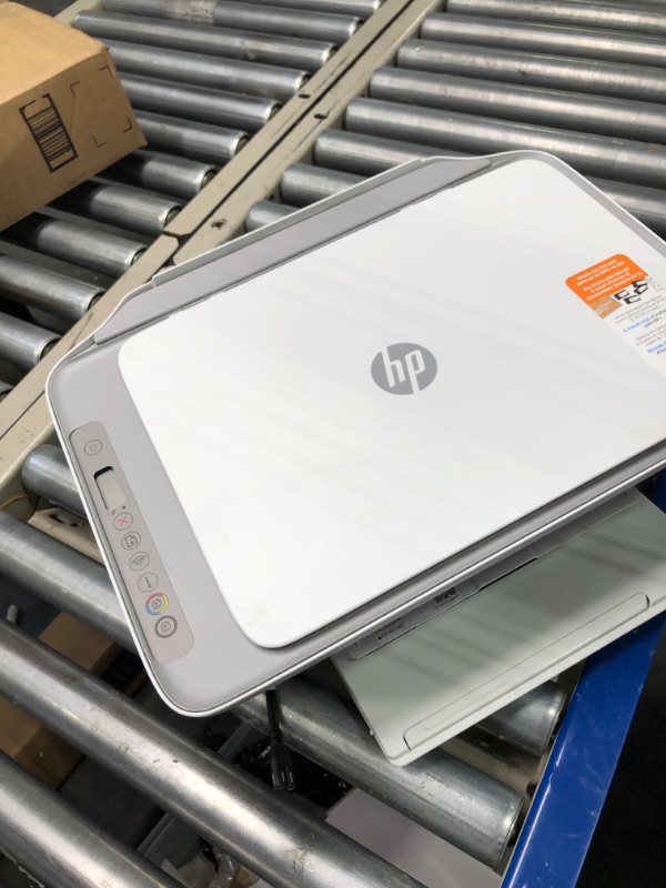 Photo 1 of HP DeskJet 2755e Wireless Color All-in-One Printer with bonus 6 months Instant Ink (26K67A), white