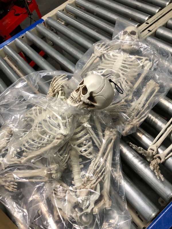 Photo 1 of 4 Pcs Halloween Skeleton Decoration Poseable Skeleton Full Size Halloween Skeleton Plastic Skeleton with Movable Posable Joints for Hanging Halloween Outdoor Yard Garden Lawn Party Decor (3 ft) 4 3 ft