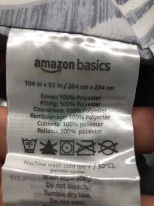 Photo 4 of Amazon Basics Ultra-Soft Light-Weight Microfiber Reversible Comforter Bedding Set - King, Gray Medallion King Comforter Set Gray Medallion