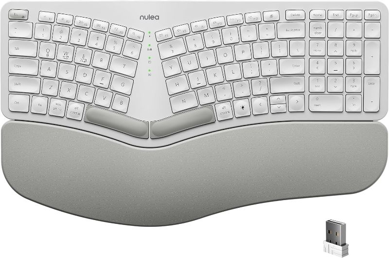 Photo 1 of Nulea Ergonomic Keyboard, Wired Split Keyboard with Pillowed Wrist and Palm Support, Featuring Dual USB Ports, Natural Typing Keyboard for Carpal Tunnel, Compatible with Windows/Mac