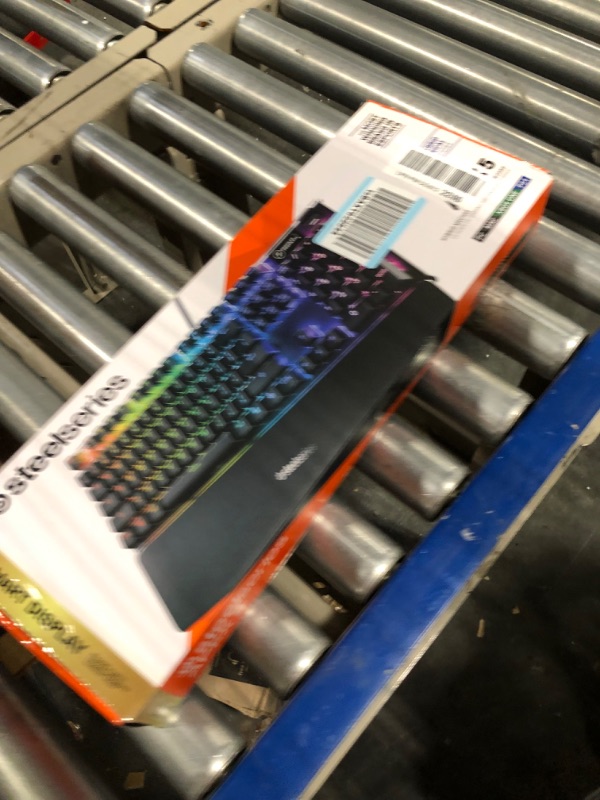 Photo 2 of SteelSeries Apex 5 Hybrid Mechanical Gaming Keyboard – Per-Key RGB Illumination – Aircraft Grade Aluminum Alloy Frame – OLED Smart Display (Hybrid Blue Switch) Hybrid Blue – Tactile & Clicky Apex 5