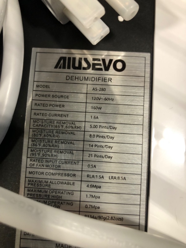 Photo 1 of 2000 Sq. Ft Dehumidifier for Home - 22 Pints Aiusevo Basements Dehumidifiers with Drain Hose for Large Room, Bathroom, Closet, Intelligent Humidity Control, Auto Shut Off Protection, 3 Modes Deshumidificador