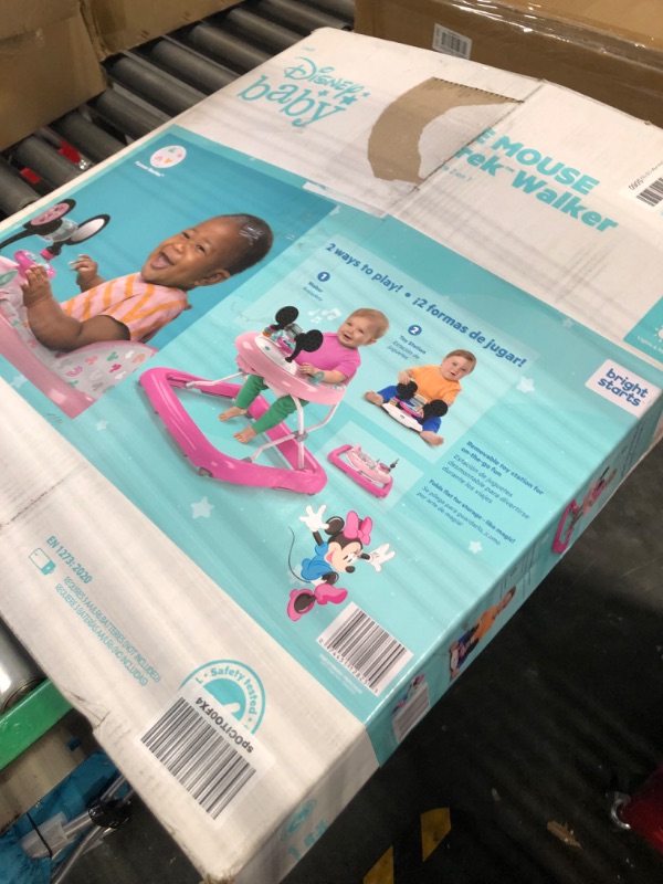 Photo 2 of Disney Baby Minnie Mouse 2-in-1 Forever Besties Baby Walker - Easy Fold Frame and Removable Toy Station, Age 6 Months+ Minnie Forever Besties