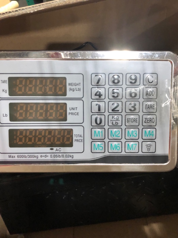 Photo 3 of Houseables Industrial Platform Scale 600 LB x .05, 19.5" x 15.75", Digital, Bench, Large for Luggage, Shipping, Package Computing, Postal