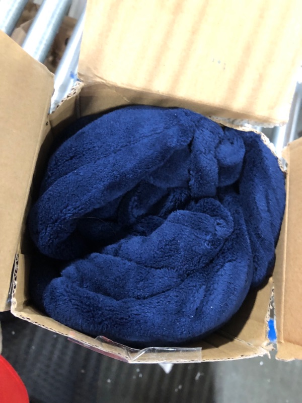 Photo 1 of Alexander Del Rossa Women's 14-oz Fleece Long Bath Robe navy blue sm/md