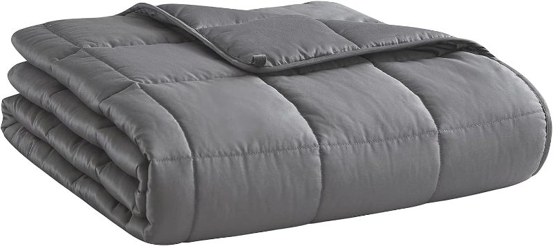 Photo 1 of 
Weighted Blanket (Dark Grey,48"x72"-15lbs) Cooling Breathable Heavy Blanket Microfiber Material with Glass Beads Big Blanket for Adult All-Season