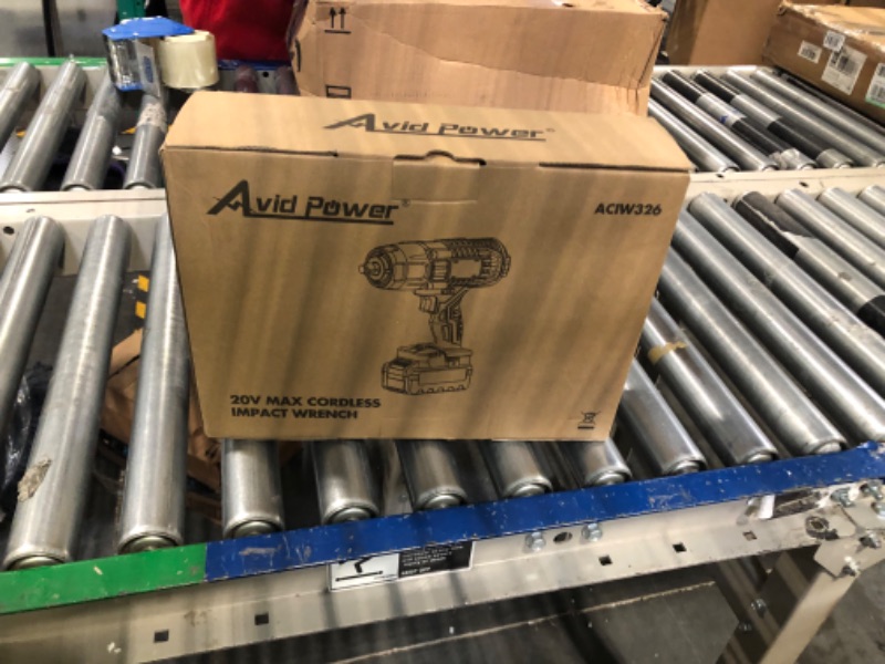 Photo 2 of Avid Power 20V MAX Cordless Impact Wrench with 1/2Chuck, Max Torque 330 ft-lbs, 3.0A Li-ion Battery, 4Pcs Driver Impact Sockets, 1 Hour